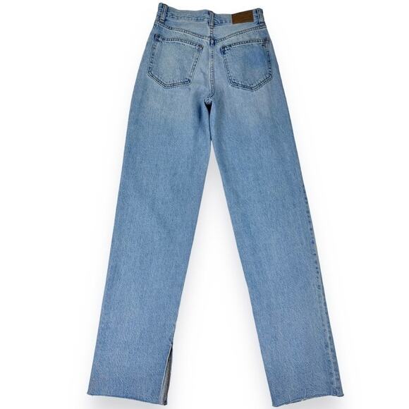 Madewell Jean Womens 24 Tall Blue Baggy Straight Leg Raw Slit Side Leg Hem - Picture 8 of 16